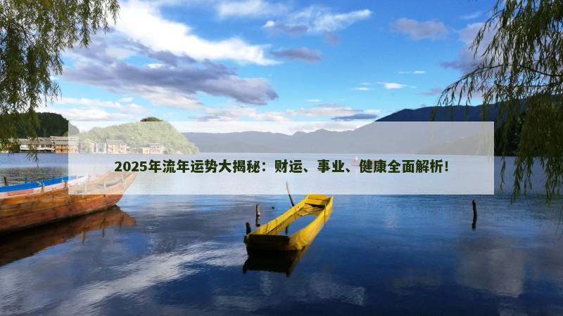 2025年流年运势大揭秘：财运、事业、健康全面解析！