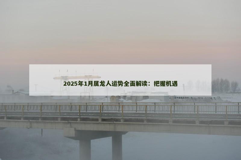 2025年1月属龙人运势全面解读：把握机遇