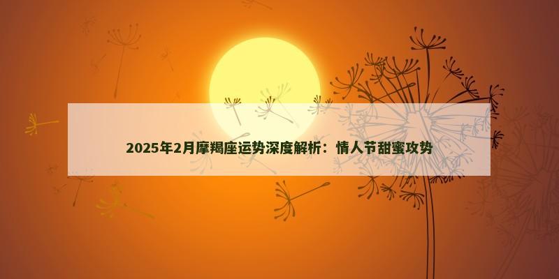 2025年2月摩羯座运势深度解析：情人节甜蜜攻势