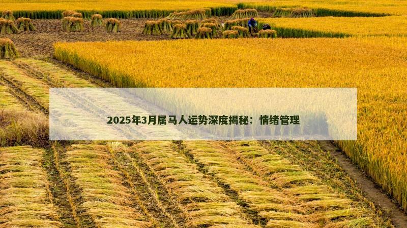 2025年3月属马人运势深度揭秘：情绪管理