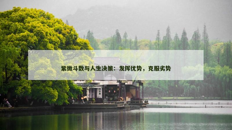 紫微斗数与人生决策：发挥优势，克服劣势