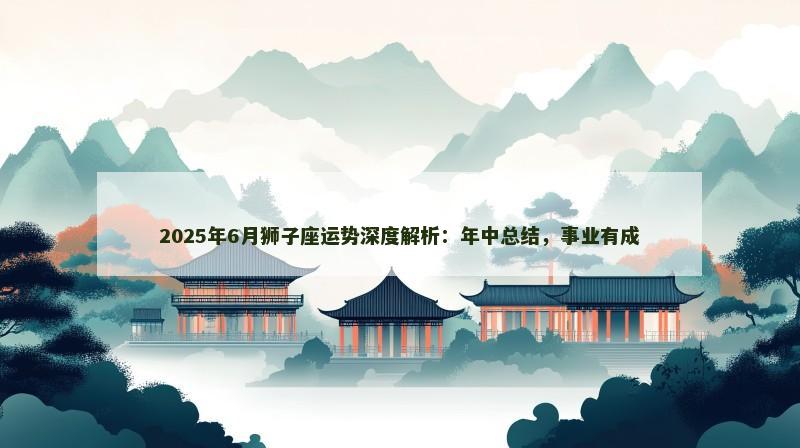 2025年6月狮子座运势深度解析：年中总结，事业有成