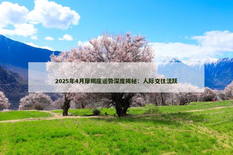 2025年4月摩羯座运势深度揭秘：人际交往活跃