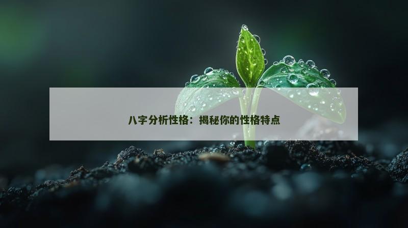 八字分析性格：揭秘你的性格特点