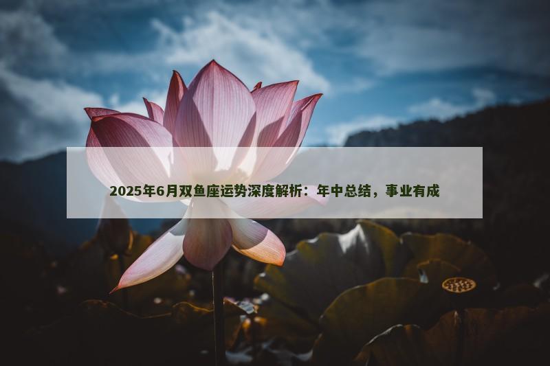 2025年6月双鱼座运势深度解析：年中总结，事业有成