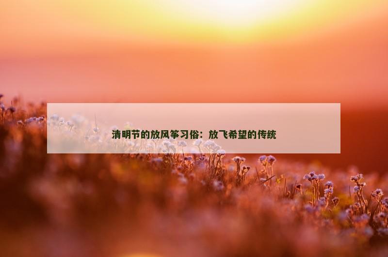 清明节的放风筝习俗：放飞希望的传统