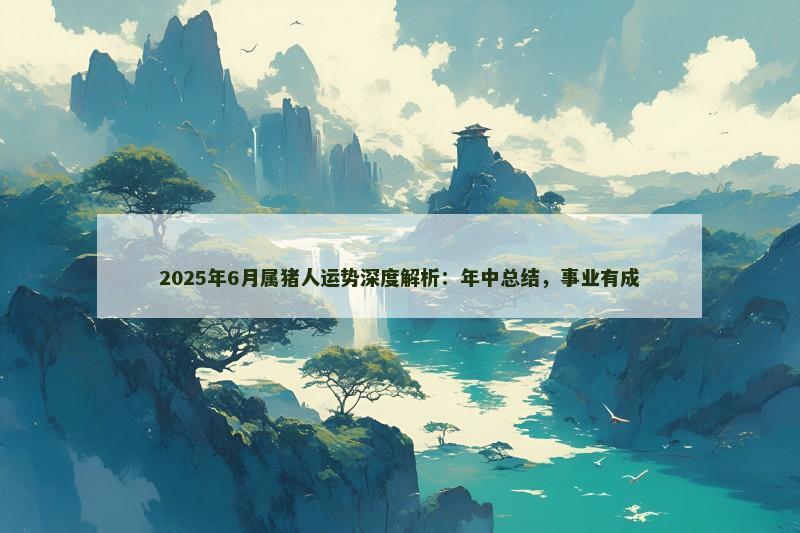 2025年6月属猪人运势深度解析：年中总结，事业有成