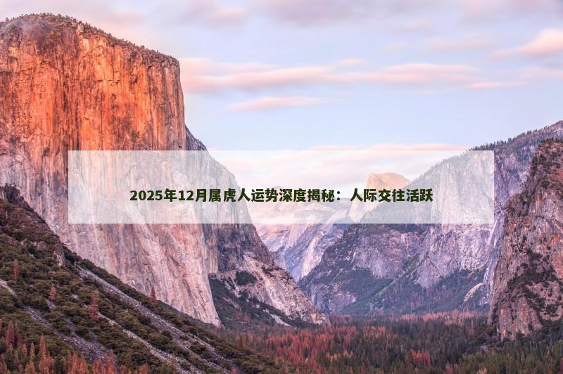 2025年12月属虎人运势深度揭秘:人际交往活跃
