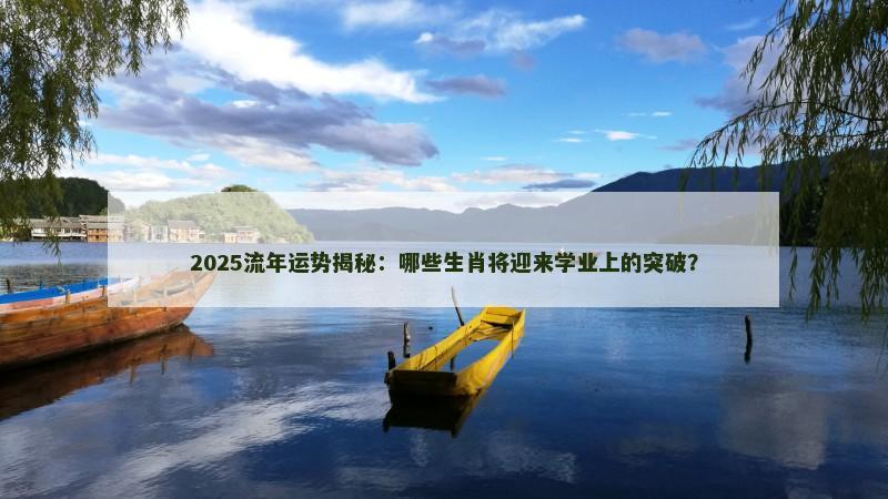 2025流年运势揭秘:哪些生肖将迎来学业上的突破?