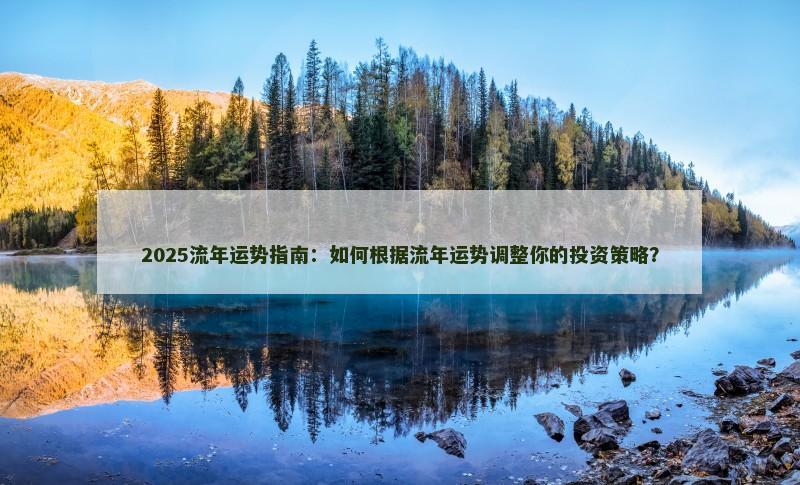 2025流年运势指南:如何根据流年运势调整你的投资策略?