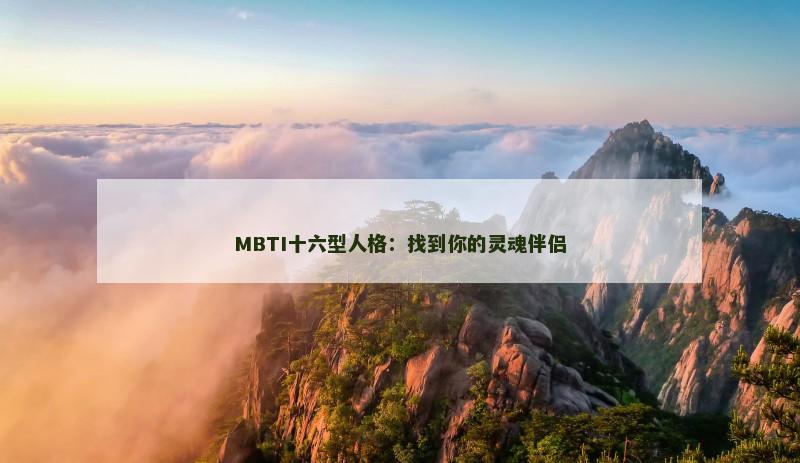 MBTI十六型人格:找到你的灵魂伴侣