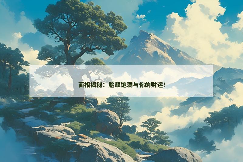 面相揭秘:脸颊饱满与你的财运!