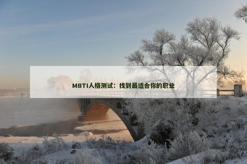 MBTI人格测试:找到最适合你的职业